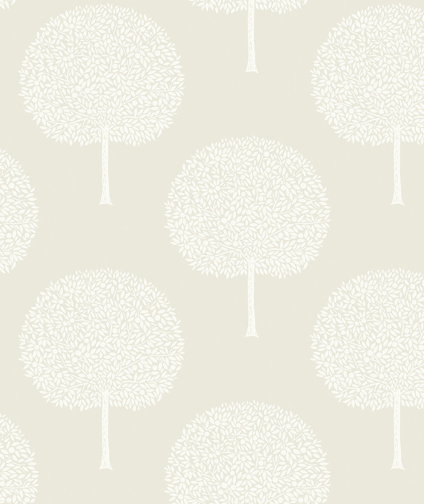 Demi Trees Neutral & Cream by Seabrook Wallpaper Piano Netherlands 57.5 36" 20.9" - Fabric Carolina -