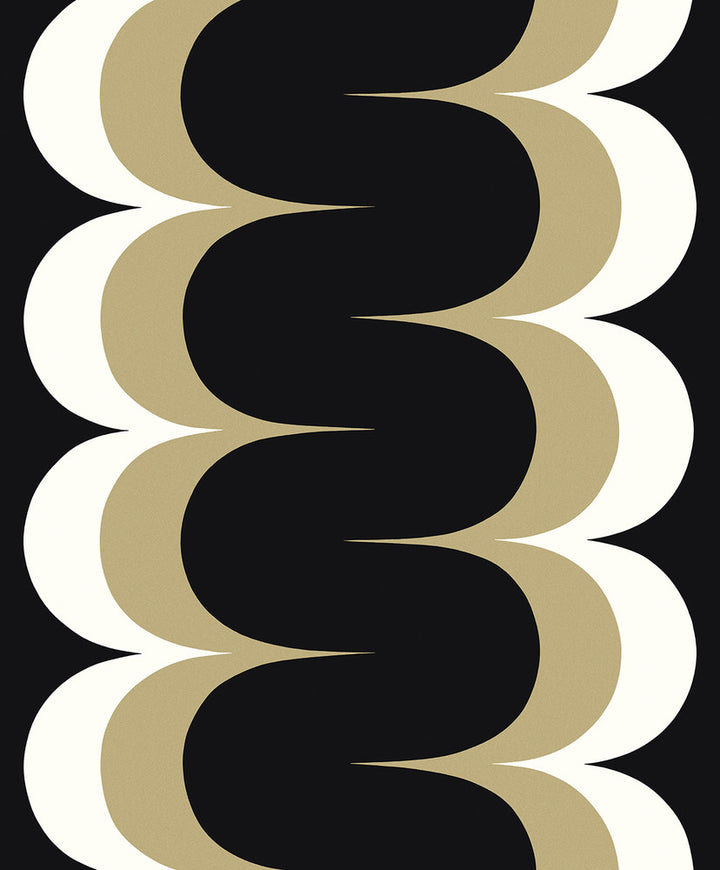 Mandolin Geometric Stripe Black & Metallic Golden Straw by Seabrook Wallpaper Piano Netherlands 57.5 0" 20.9" - Fabric Carolina -