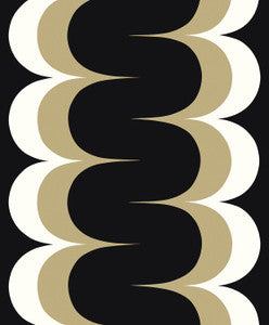Mandolin Geometric Stripe Black & Metallic Golden Straw by Seabrook Wallpaper
