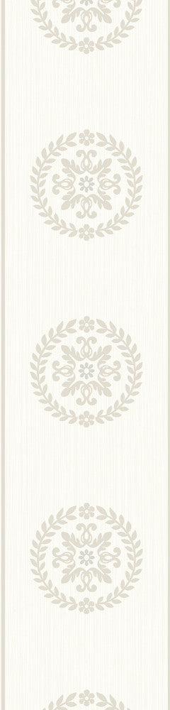 Ronan Medallion Border Cream & Metallic Cookie by Seabrook Wallpaper Piano Netherlands 8 5.9" 5.9" - Fabric Carolina -