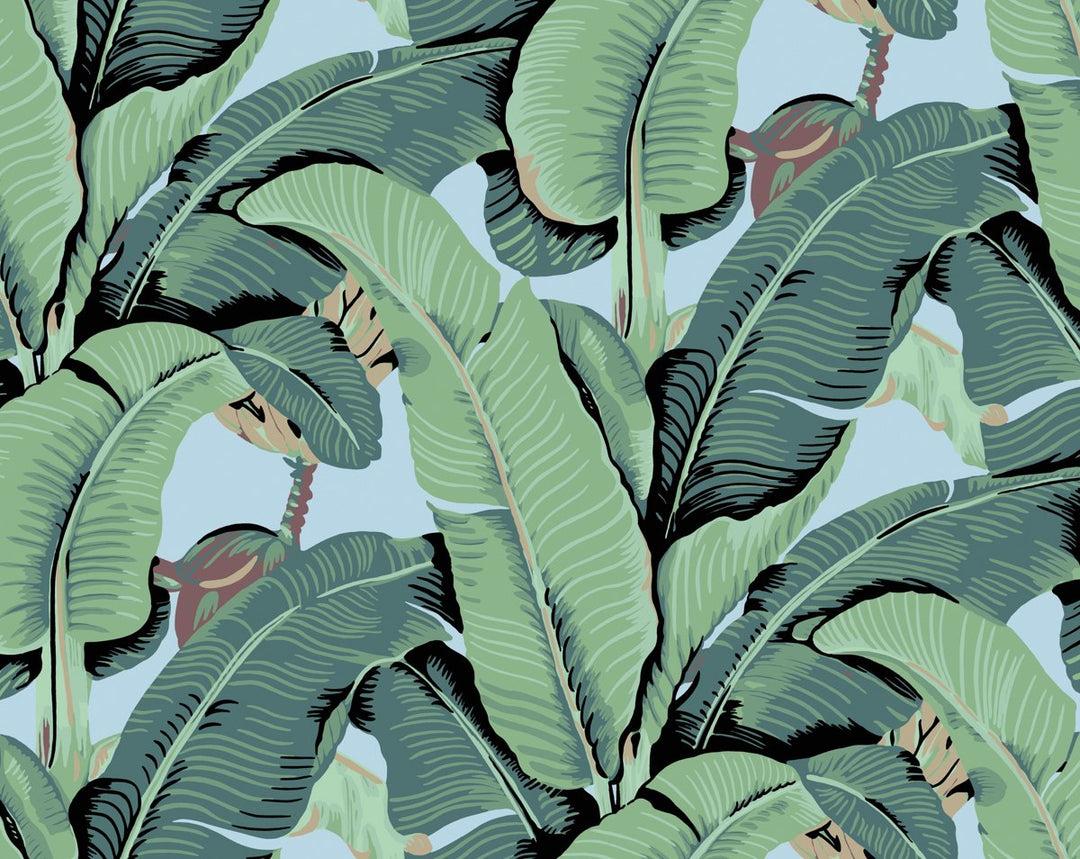 Hinson Palm - Wide Width Sky WHN44000D0002 by Hinson Designer Wallpaper