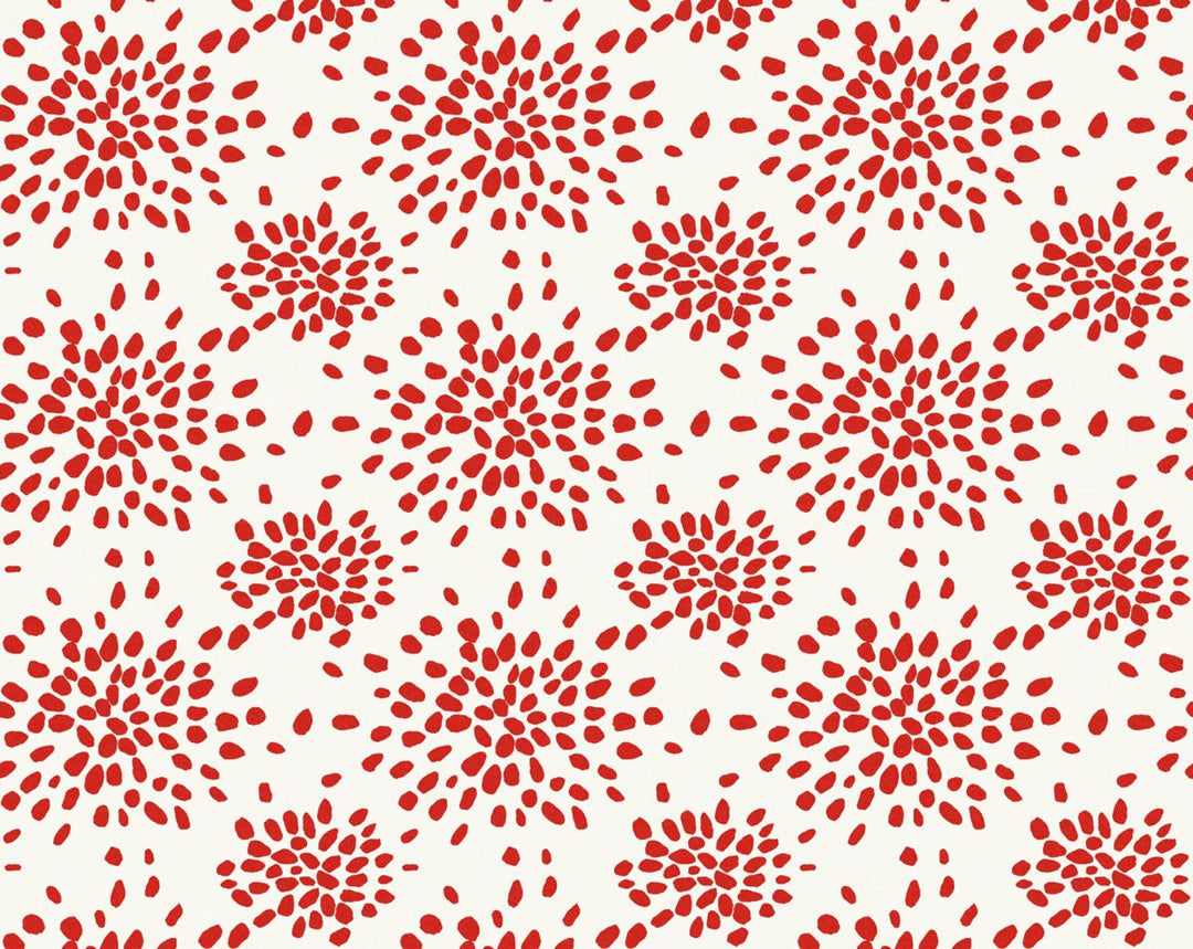 Fireworks Red On White WHNP1020D0009 by Hinson Designer Wallpaper