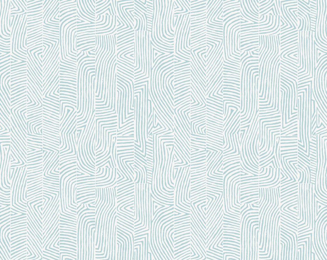 Combed Stripe Wallcovering Aqua WHNWP88628D002 by Hinson Designer Wallpaper