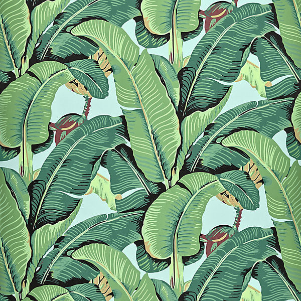 Hinson Palm - Wide Width/Sky Whn000244000 by Hinson Wallpaper USA Horizontal: 38.5" and Vertical: 26.25" 52.50" - Fabric Carolina -