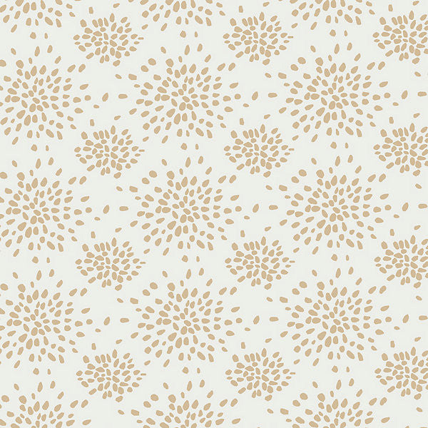Fireworks/Beige On White P1020-00A by HINSON WALL COVERING Wallpaper USA Horizontal: 9" and Vertical: 6.75" 27" - Fabric Carolina -