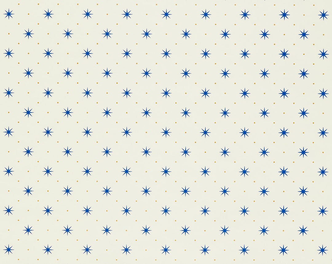 Trixie Blue & Gold On White WHNP1003D000B by Hinson Designer Wallpaper
