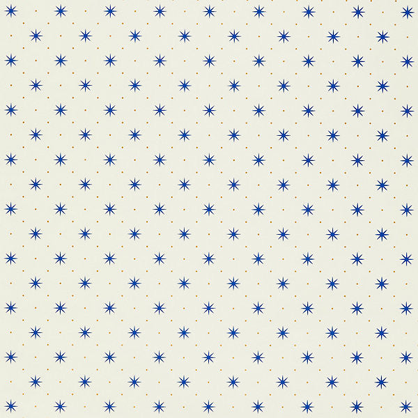 Trixie Blue & Gold On White by Hinson Wallcovering Hinson Wallcovering Trixie Blue & Gold On WhiteWallcovering 100% PAPER USA </p><p>Repeat: H: 3", V: 3" 27" - Fabric Carolina -