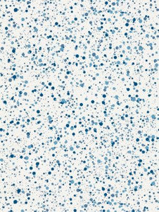 Scalamandre Wallpaper Spatter Navy On White