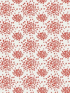Scalamandre Wallpaper Fireworks Red On White