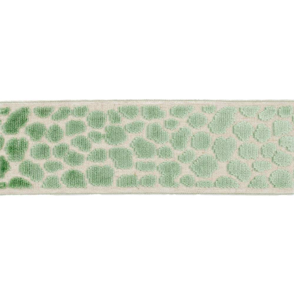 Wilder Tape Caribbean Green by Magnolia Trim - 58% Rayon, 31% Poly, 11% Linen China Horizontal: and Vertical: 3.5 - Fabric Carolina -