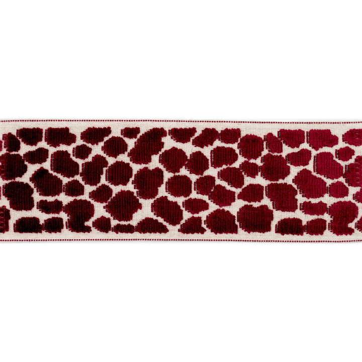 Wilder Tape Crimson by Magnolia Trim - 58% Rayon, 31% Poly, 11% Linen China Horizontal: and Vertical: 3.5 - Fabric Carolina -
