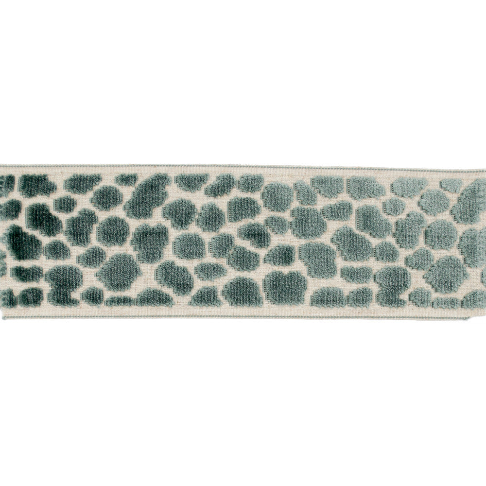 Wilder Tape Teal by Magnolia Trim - 58% Rayon, 31% Poly, 11% Linen China Horizontal: and Vertical: 3.5 - Fabric Carolina -