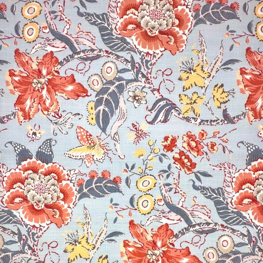 Wild Flower - Blue by Europatex Designer Fabric Wild Flower 85% Polyester, 15% Linen China See Sample Horizontal: N/A and Vertical: N/A 54.00 inches  - Swanky Fabrics -