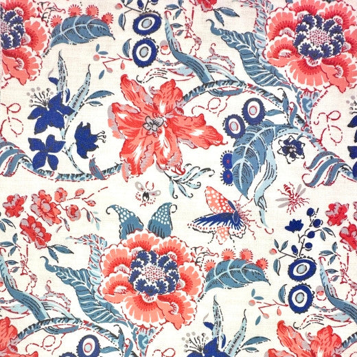 Wild Flower - White by Europatex Designer Fabric Wild Flower 85% Polyester, 15% Linen China See Sample Horizontal: N/A and Vertical: N/A 54.00 inches  - Swanky Fabrics -