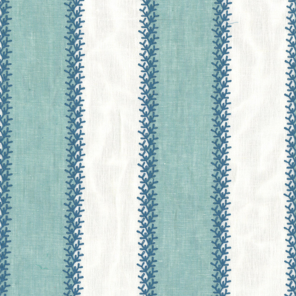 Winifred 1 Mist by Aoc Fabric THE ART OF COLOR HERITAGE II 90%LIN 10%POL %PEMB INDIA Horizontal: 4.375 and Vertical: 0.375 52 in - Fabric Carolina -