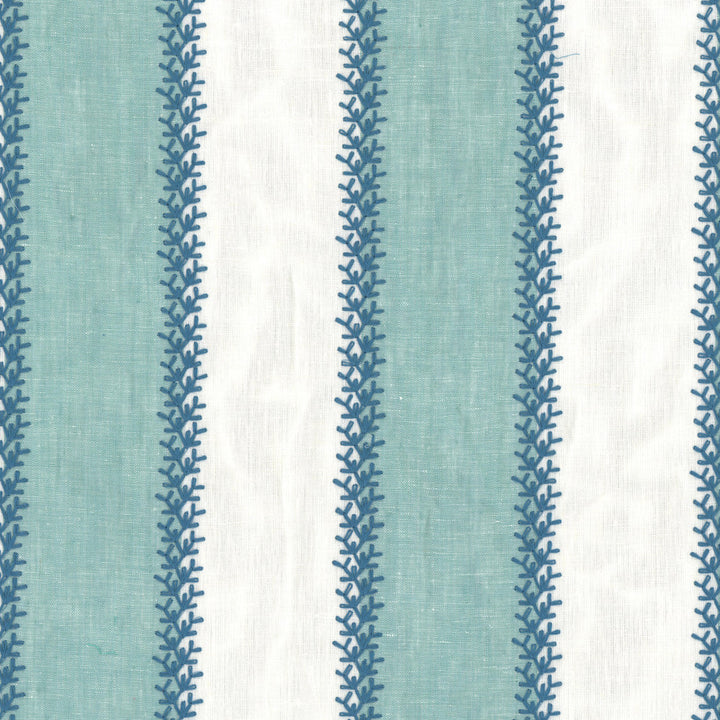 Winifred 1 Mist by Aoc Fabric THE ART OF COLOR HERITAGE II 90%LIN 10%POL %PEMB INDIA Horizontal: 4.375 and Vertical: 0.375 52 in - Fabric Carolina -