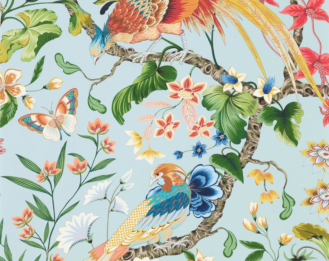 Botany Bay | Wallcovering Sky Multi WJR6822D0001 by Old World Weavers Designer Wallpaper