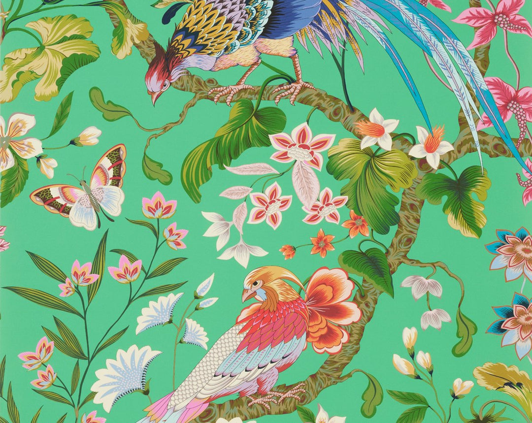 Botany Bay | Wallcovering Jade WJR6822D0006 by Old World Weavers Designer Wallpaper