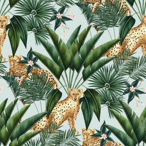 Augustus Aqua Jungle Cheetah Wallpaper by ohpopsi