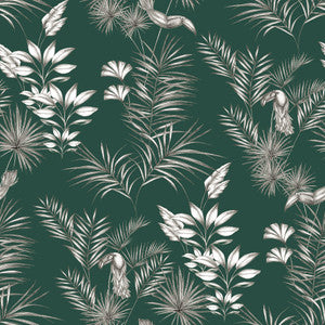 Shelly Green Toucan Toile Wallpaper by ohpopsi