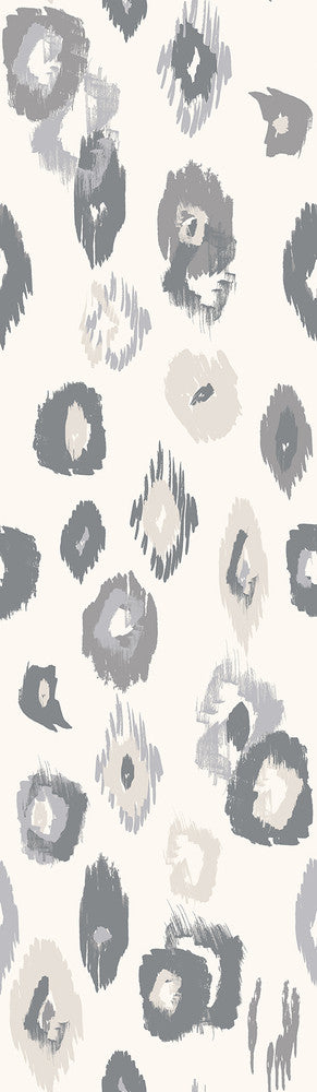 Amara Light Grey Animal Ikat Wallpaper by ohpopsi Wild Covers about 54.2 square feet 19.7-in by 33-ft long roll Unpasted 67.7 - Fabric Carolina -