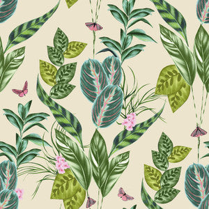 Spirit Green Tropical Foliage Wallpaper by ohpopsi