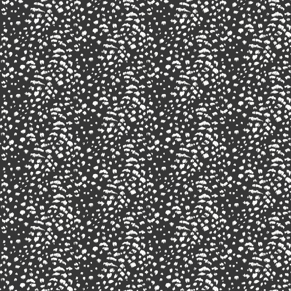 Ula Black Cheetah Spot Wallpaper by ohpopsi Wild Covers about 54.2 square feet 19.7-in by 33-ft long roll Unpasted 19.7 - Fabric Carolina -