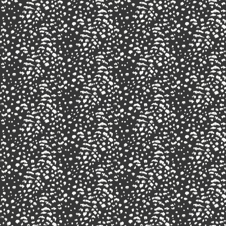 Ula Black Cheetah Spot Wallpaper by ohpopsi Wild Covers about 54.2 square feet 19.7-in by 33-ft long roll Unpasted 19.7 - Fabric Carolina -