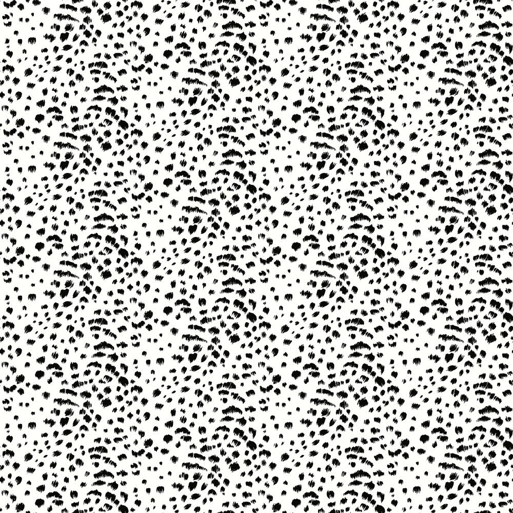 Ula White Cheetah Spot Wallpaper by ohpopsi Wild Covers about 54.2 square feet 19.7-in by 33-ft long roll Unpasted 19.7 - Fabric Carolina -