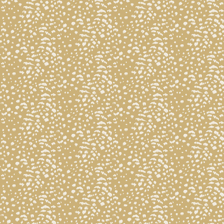 Ula Mustard Cheetah Spot Wallpaper by ohpopsi Wild Covers about 54.2 square feet 19.7-in by 33-ft long roll Unpasted 19.7 - Fabric Carolina -