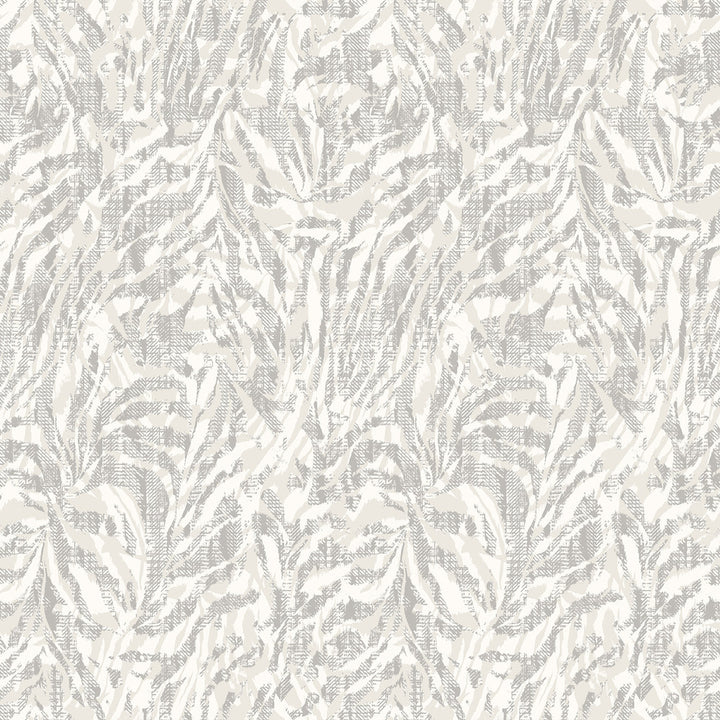 Davy Light Grey Zebra Wallpaper by ohpopsi Wild Covers about 54.2 square feet 19.7-in by 33-ft long roll Unpasted 19.7 - Fabric Carolina -