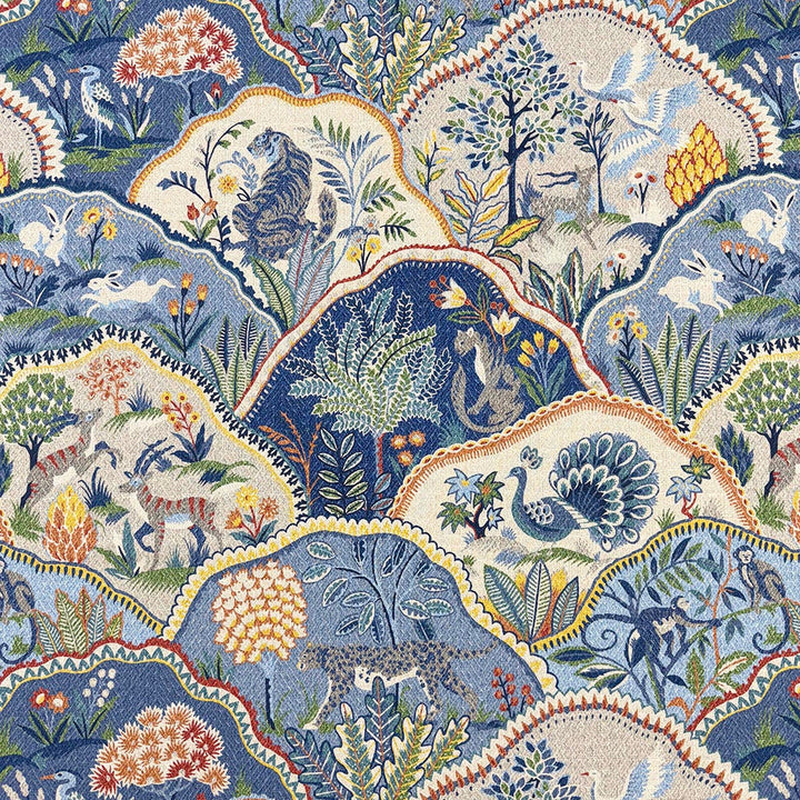 Woodland Blues by Magnolia Designer Fabric - 100% Cotton Peru 30,000 WYZ Horizontal: 27 and Vertical: 27 54 - Swanky Fabrics -