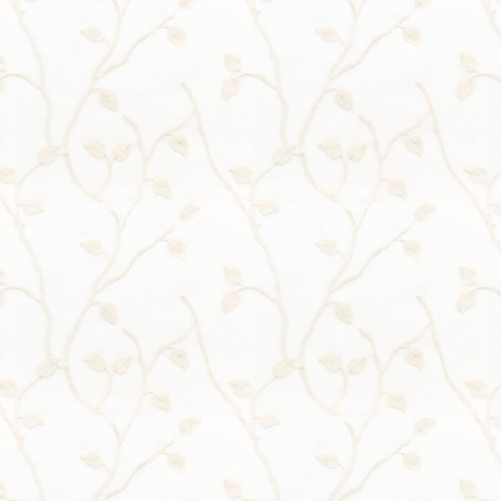 Worcester 1 Pearl by Stout Fabric Color My Window Embroidery/Snow 100% Polyester Linen Cotton Embroidery CHINA Horizontal: 11.5 and Vertical: 14.5 52 in - Fabric Carolina -