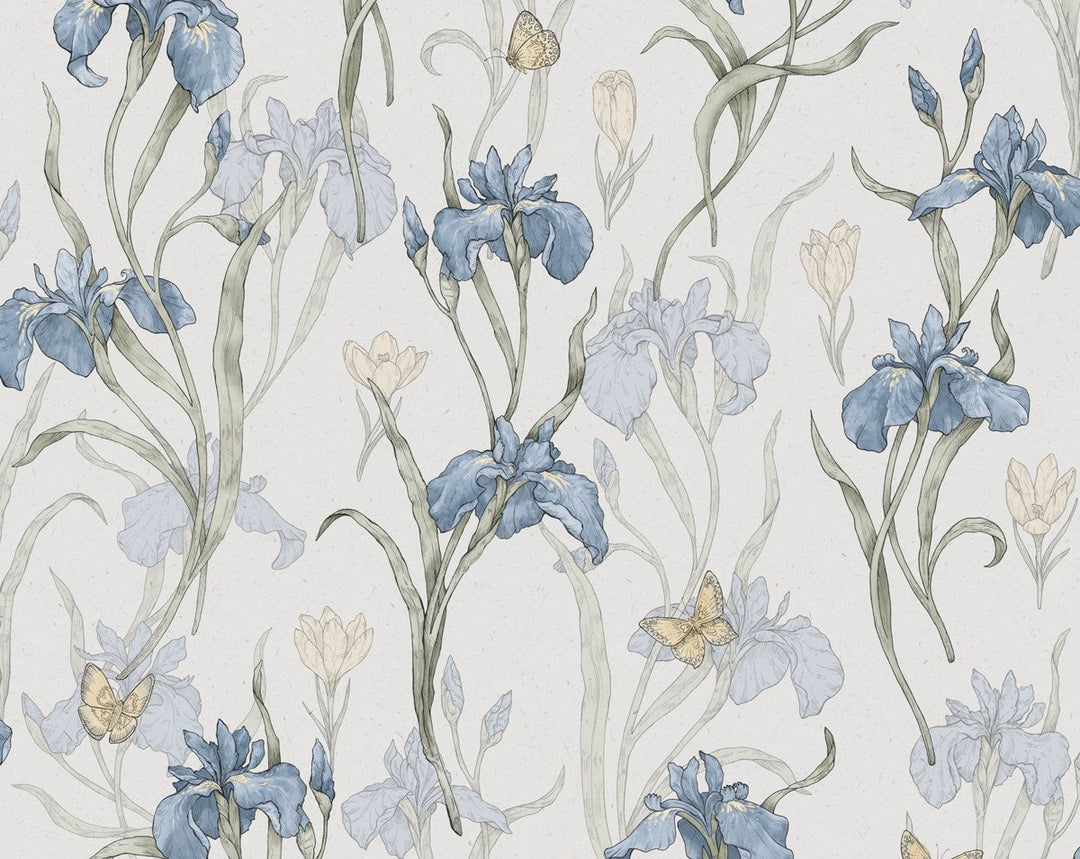 Iris Sky Blue WSB010130034 by Sandberg Designer Wallpaper