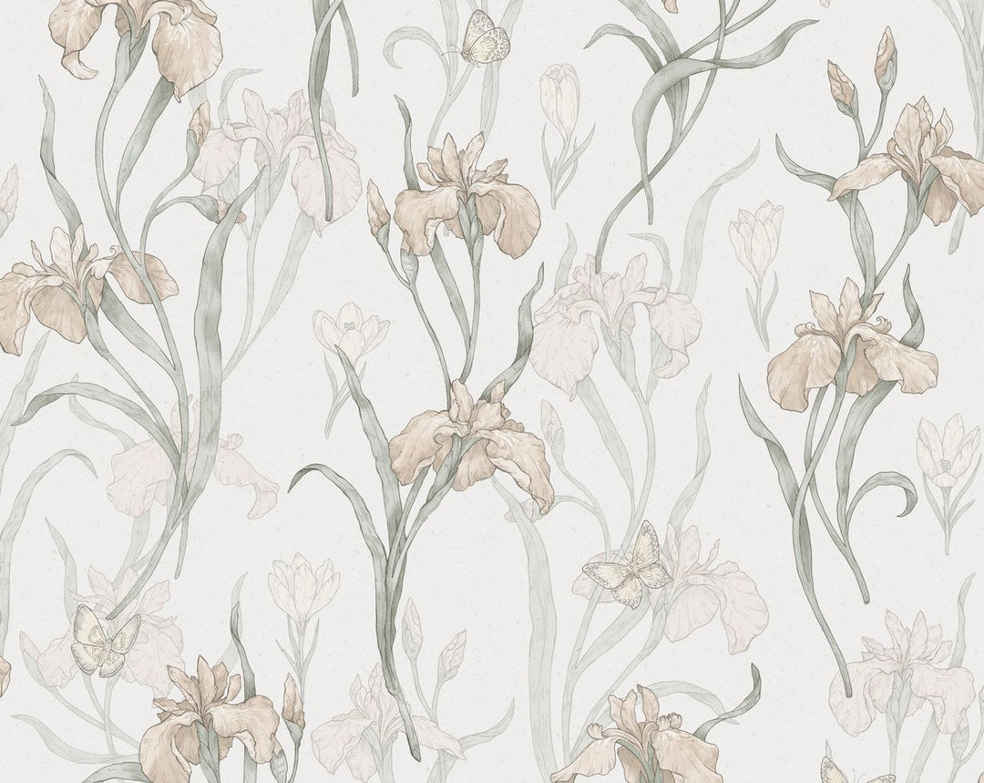 Iris Powder Pink WSB010130035 by Sandberg Designer Wallpaper
