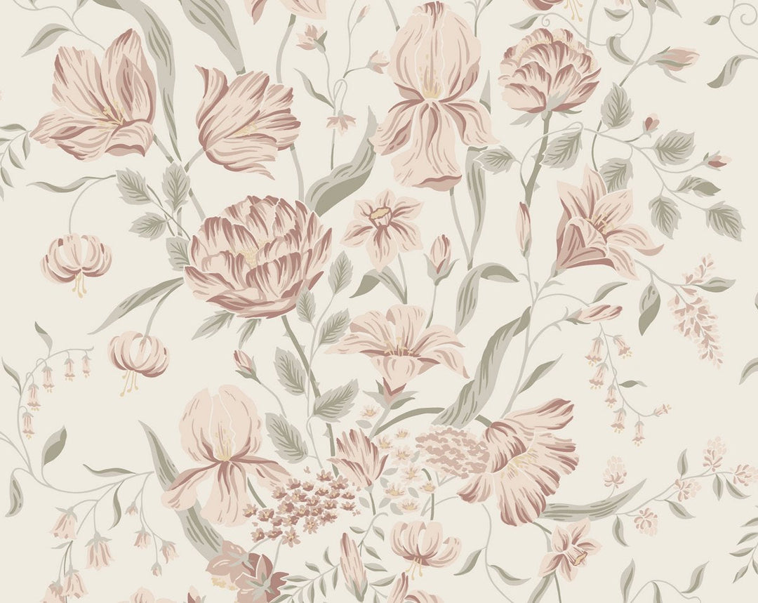 Karins Bukett Powder Pink WSB10160064 by Sandberg Designer Wallpaper