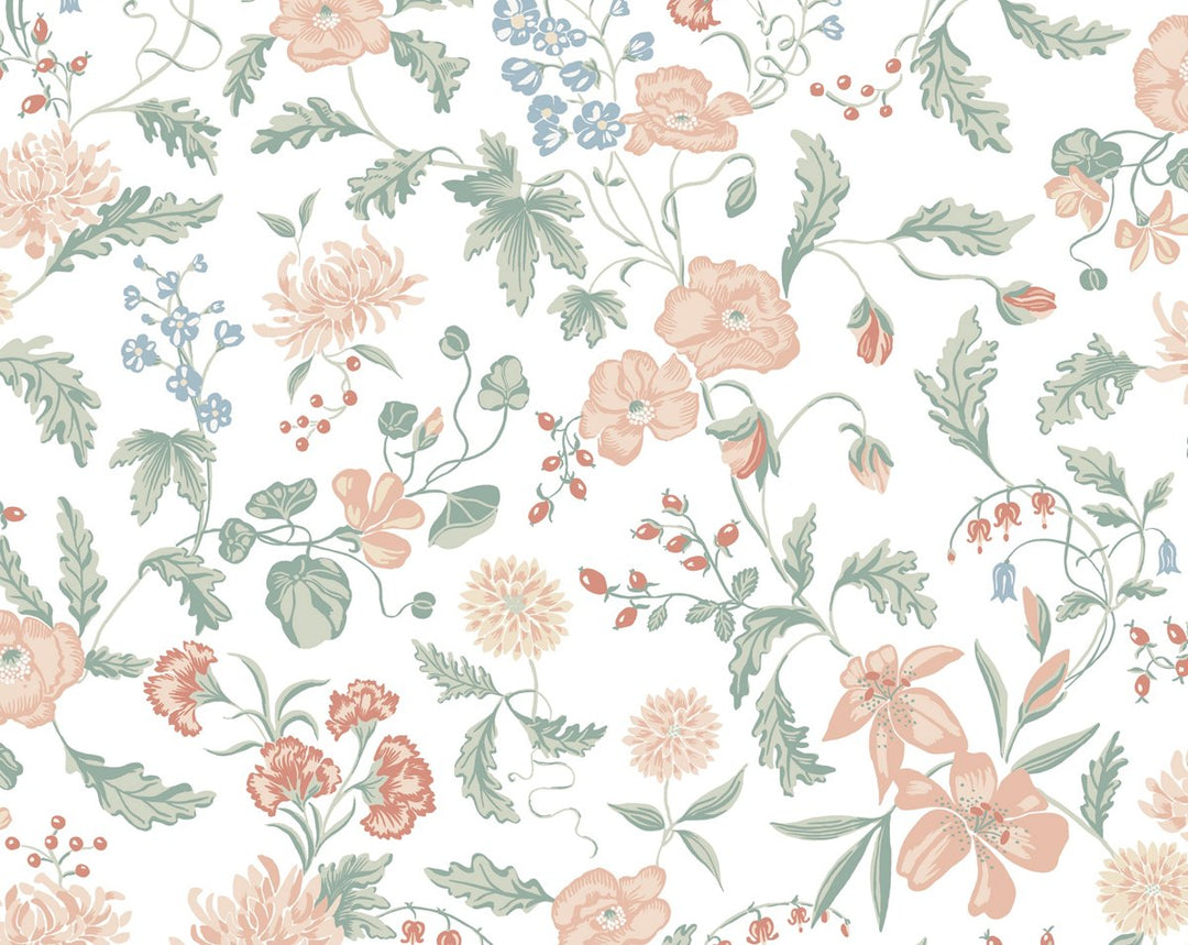 Till Karin Spring Green WSB010160066 by Sandberg Designer Wallpaper