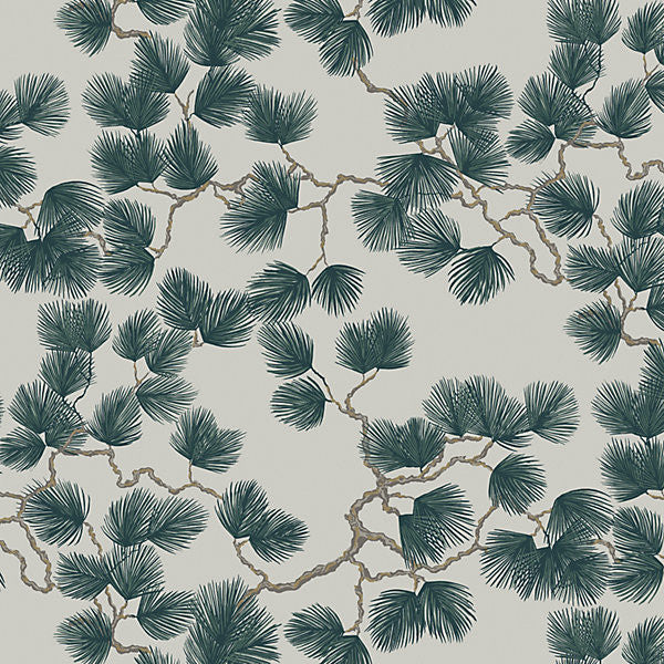 Pine/Green Wsb00780804 by Sandberg Wallpaper SWEDEN Horizontal: 25.19" and Vertical: 20.86" 20.86" - Fabric Carolina -