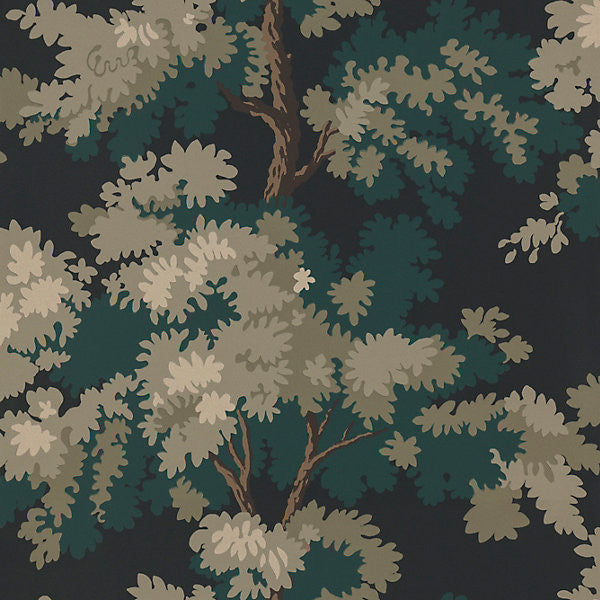 Raphael Black / Dark Green by Sandberg Wallcovering Sandberg Wallcovering Raphael Black / Dark GreenWallcovering SWEDEN </p><p>Repeat: H: 20.86", V: 20.87" 20.87" - Fabric Carolina -