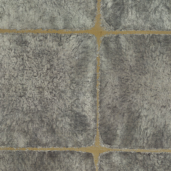 Silver Leaf Squares/Silver On Gold Wtoga52 by Scalamandre
 Wallpaper JAPAN Horizontal: 0" and Vertical: 36" - Fabric Carolina -