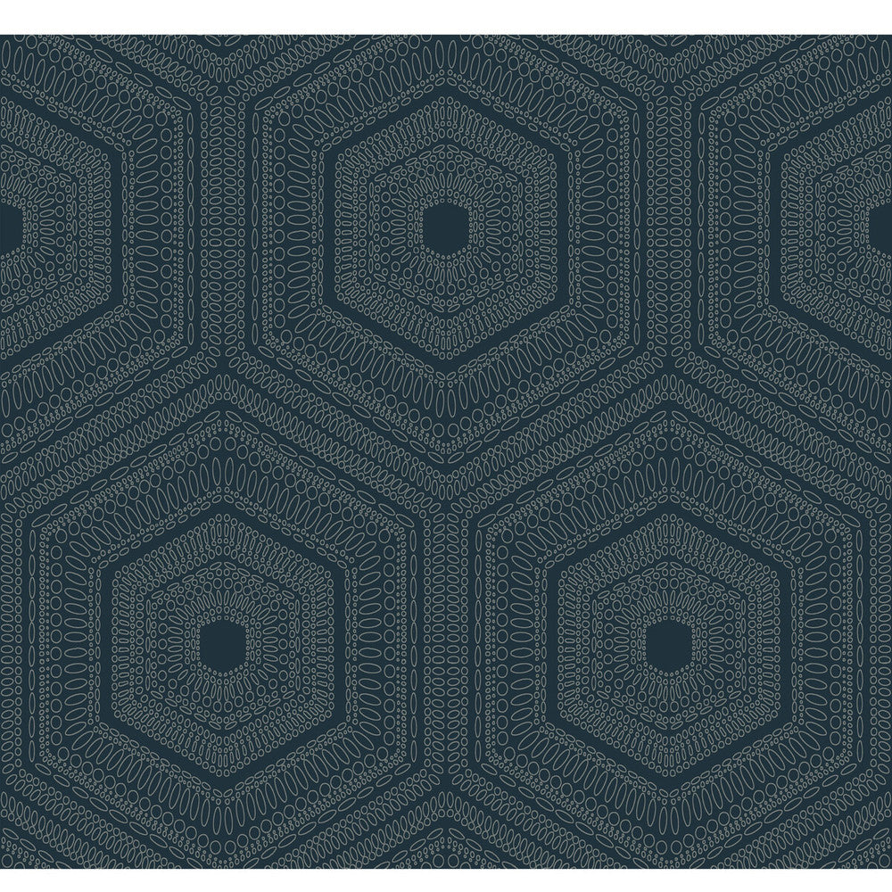 Concentric Groove Deep Navy by Winfield Thybony Wallcovering WINFIELD THYBONY NON WOVEN - 100% United States - Horizontal: - and Vertical: 12.625 27 - Fabric Carolina -