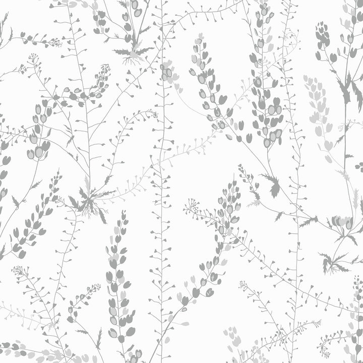 Bladranker Grey Grey Botanical Wallpaper by Wall Vision Scandinavian Designers II Covers about 57.8 square feet 21-in by 33-ft long roll Unpasted 20.9 - Fabric Carolina -