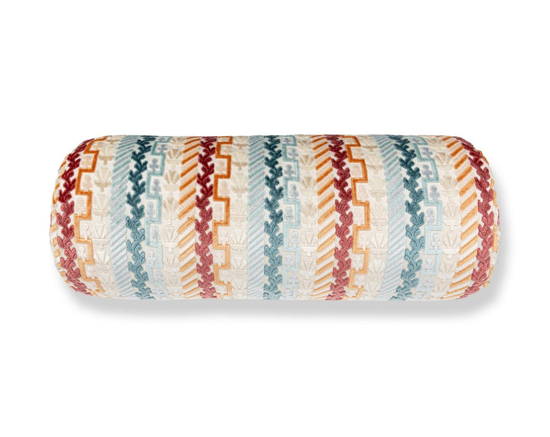Villelaure Pillow 21 X 7 - Orange Teal WWBADK273400002 by Scalamandre Designer Pillow