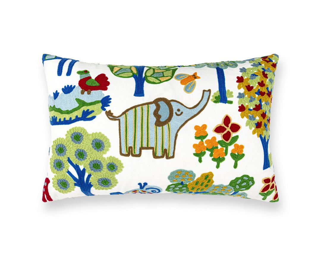 Nursery Crewel Pillow 22 X 14 - Primaries WWLBDK273370001 by Scalamandre Designer Pillow