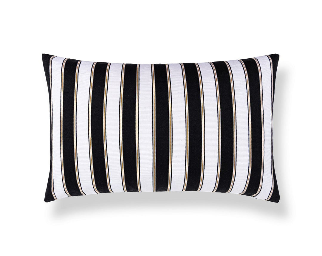 Piano Stripe Pillow 22 X 14 - Ebony WWLBDK273450007 by Scalamandre Designer Pillow