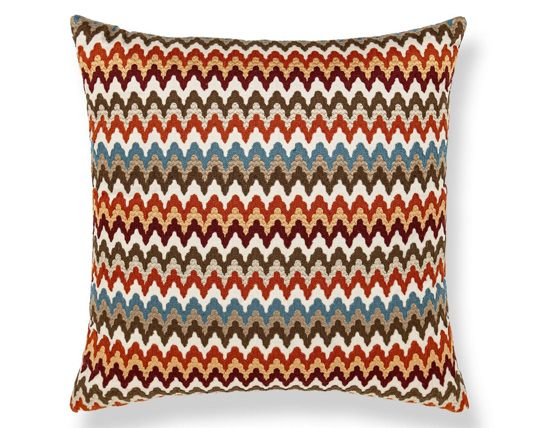Rainbow Mountain Crewel Pillow 22 X 22 - Autumn WWSDDK273390001 by Scalamandre Designer Pillow