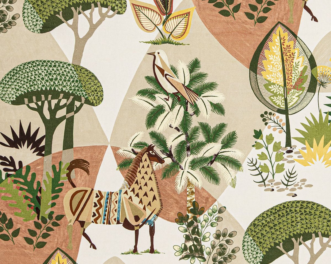 Llamas Leaf Terracotta WW166610002 by Old World Weavers Designer Fabric