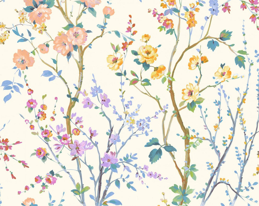 Potpourri Peach Marigold WWWP88604D0002 by Old World Weavers Designer Wallpaper