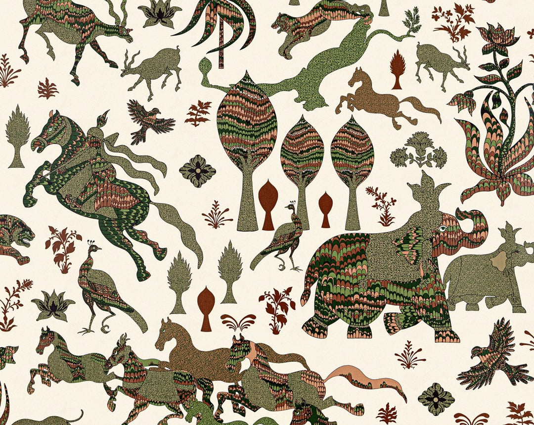 Legends | Wallcovering Olive Adobe WWWP88606D0002 by Old World Weavers Designer Wallpaper
