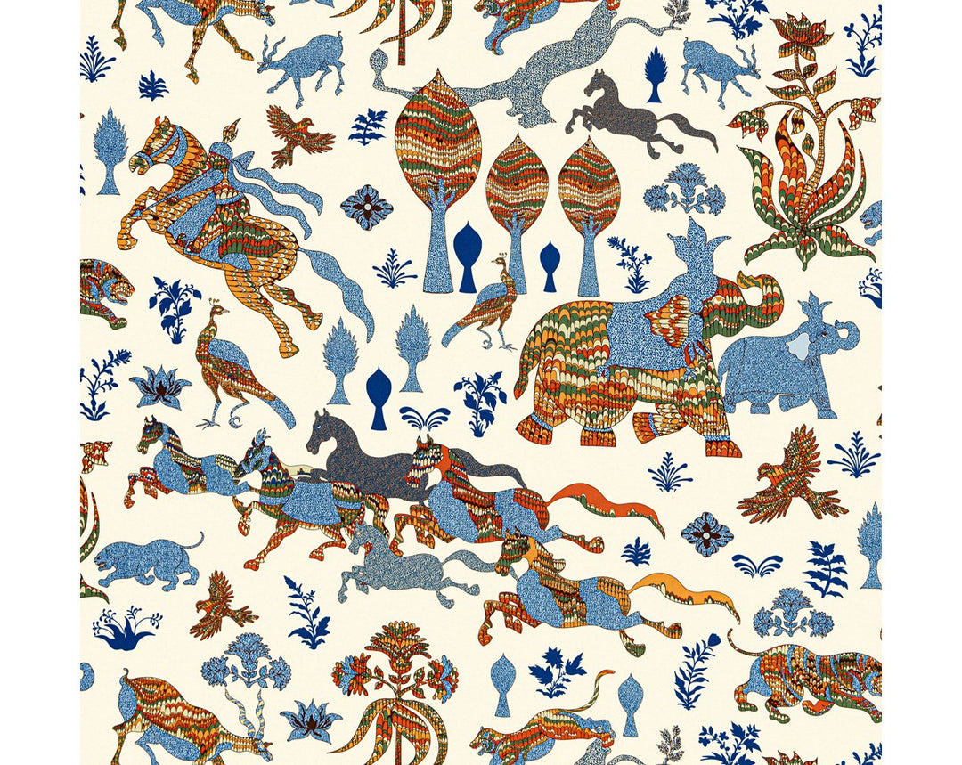Legends Print Tropical Blue WW166620003 by Old World Weavers Designer Fabric